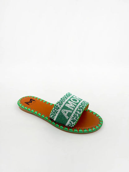 "AMORE" BEADED SLIPPER-Slippers-MAGA MILANO- Pointure.AE