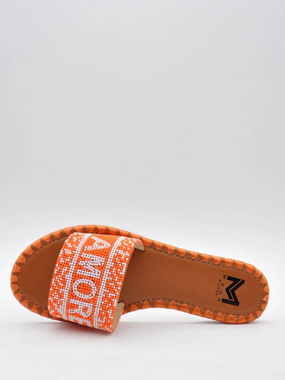 "AMORE" BEADED SLIPPER-Slippers-MAGA MILANO- Pointure.AE