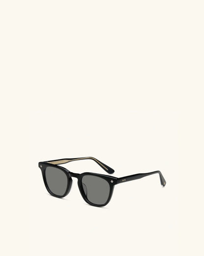 Amour Propre - BLACK & 14K GOLD/GREY-D-Frame Sunglasses-LUNETTERIE GÉNÉRALE- Pointure.AE