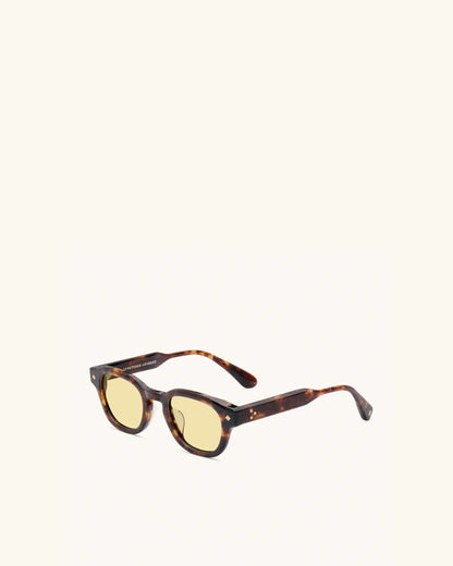 Apéro Au Soleil - TORTOISE & 24K GOLD/SOLID YELLOW-D-Frame Sunglasses-LUNETTERIE GÉNÉRALE- Pointure.AE