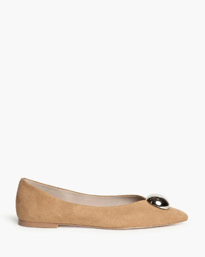 BALLERINA WITH A METALLIC DECORATION-Ballerinas-CORINA- Pointure.AE