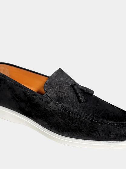 BLACK SUEDE LOAFER WITH TASSELS-Men Loafer-BELTRAMI OSVALDO-Pointure.AE