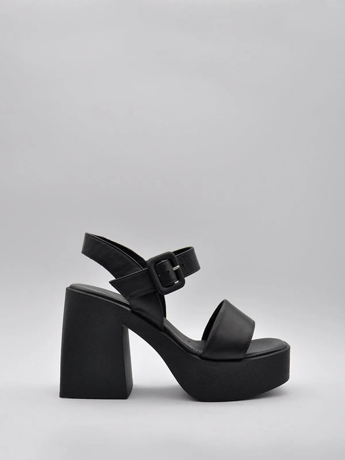 BLACK WEDGE SANDAL-Sandals-MAGA MILANO- Pointure.AE