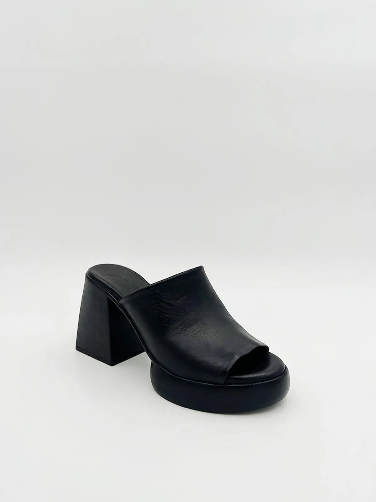 BLOCK HEEL BLACK MULE-Mules-MAGA MILANO- Pointure.AE