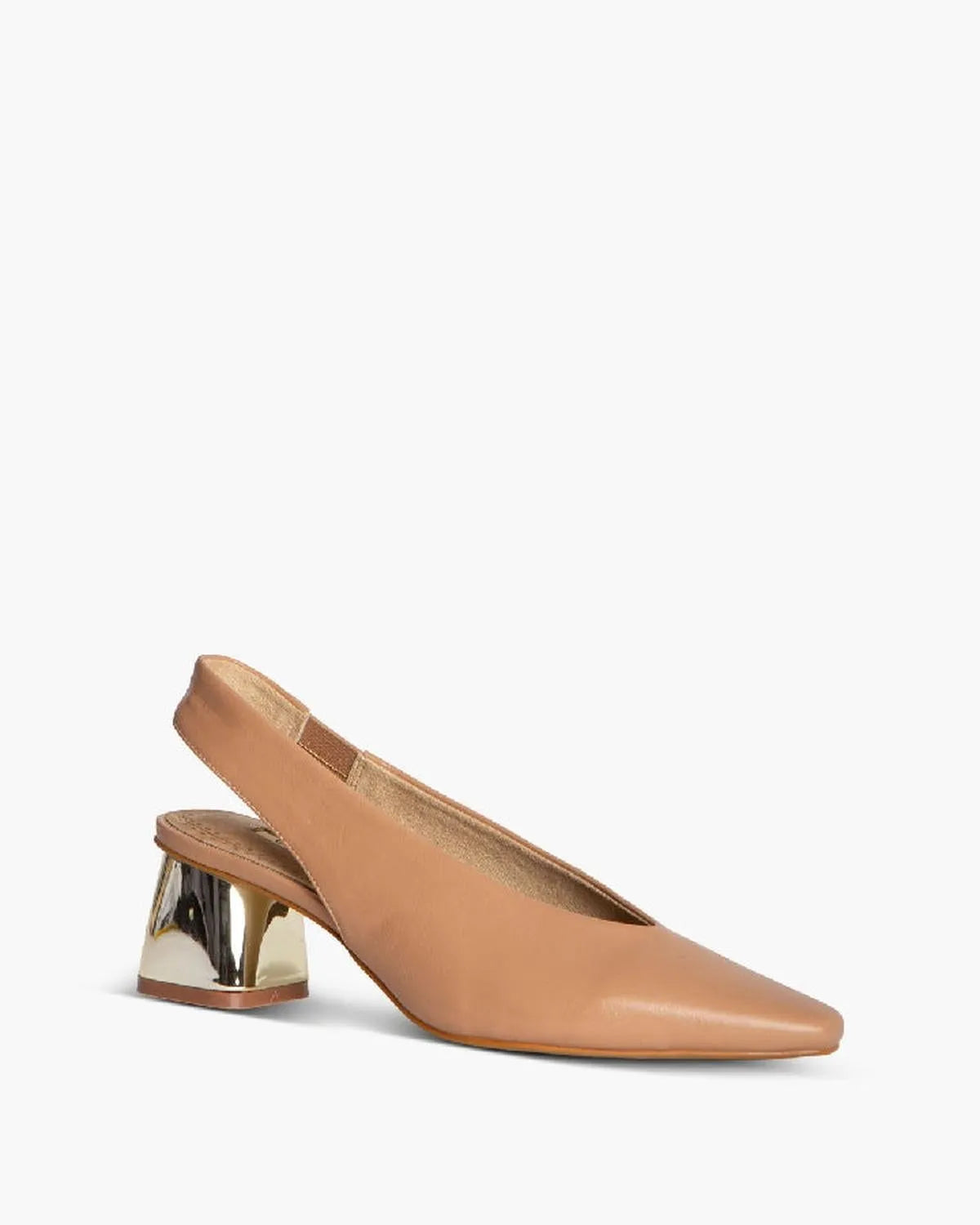 BLOCK HEEL SLINGBACK IN BEIGE-Sling Backs-CORINA- Pointure.AE