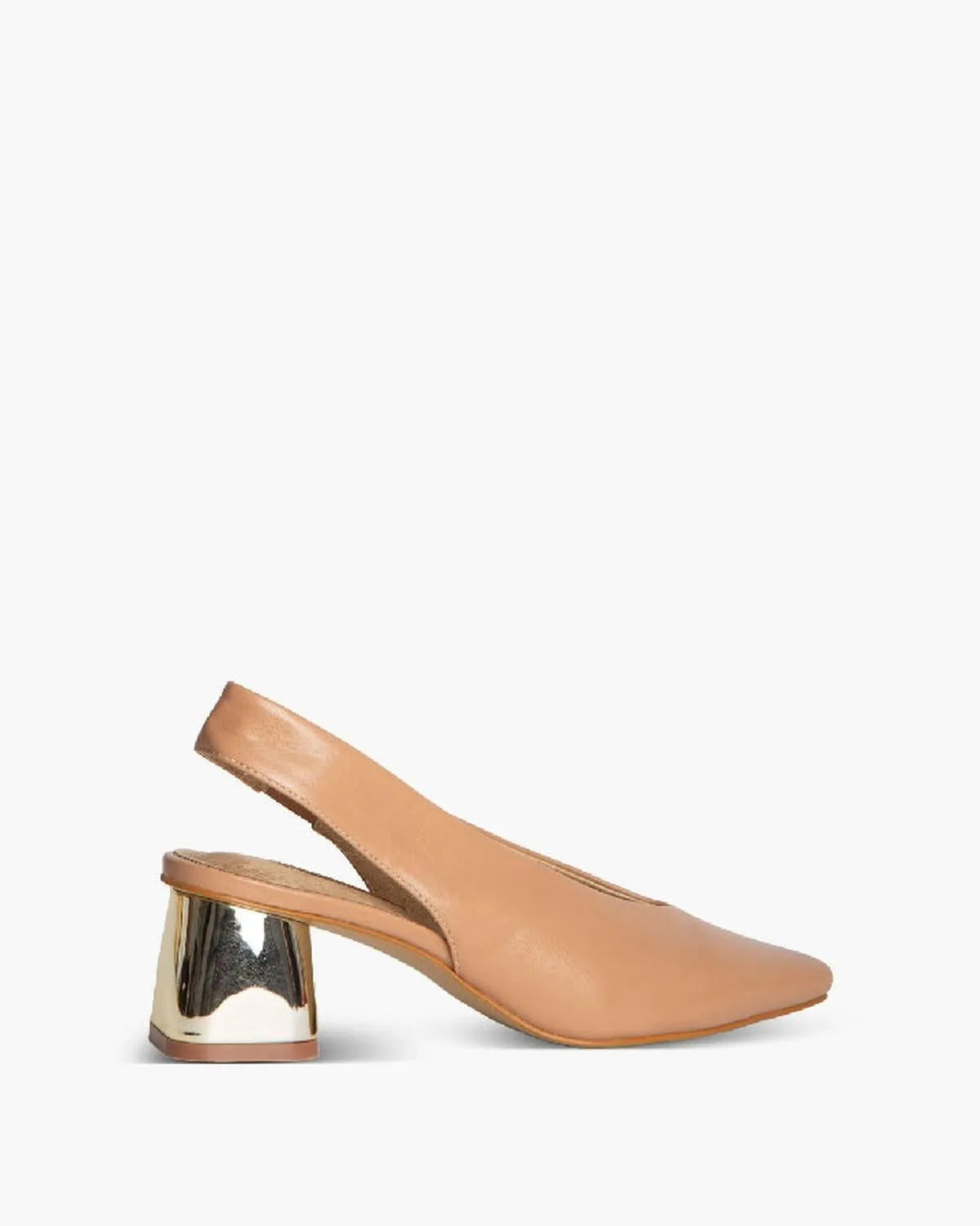 BLOCK HEEL SLINGBACK IN BEIGE-Sling Backs-CORINA- Pointure.AE