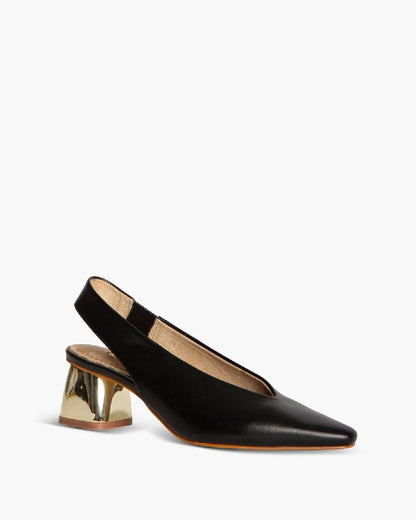 BLOCK HEEL SLINGBACK IN BLACK-Sling Backs-CORINA- Pointure.AE