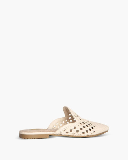 BRAIDED FLAT MULE IN NATURAL-Slippers-CORINA- Pointure.AE