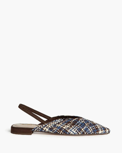 Braided Flats in Brown, Blue and White – Flats by Corina | MĀJÅ