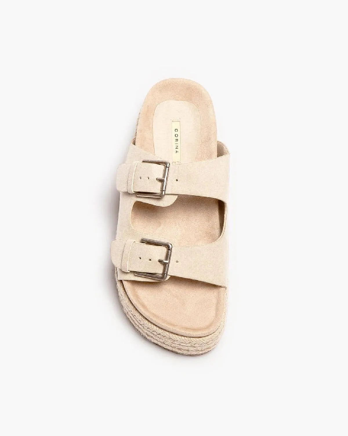 BUCKLED WEDGE MULE IN NATURAL-Wedges-CORINA- Pointure.AE