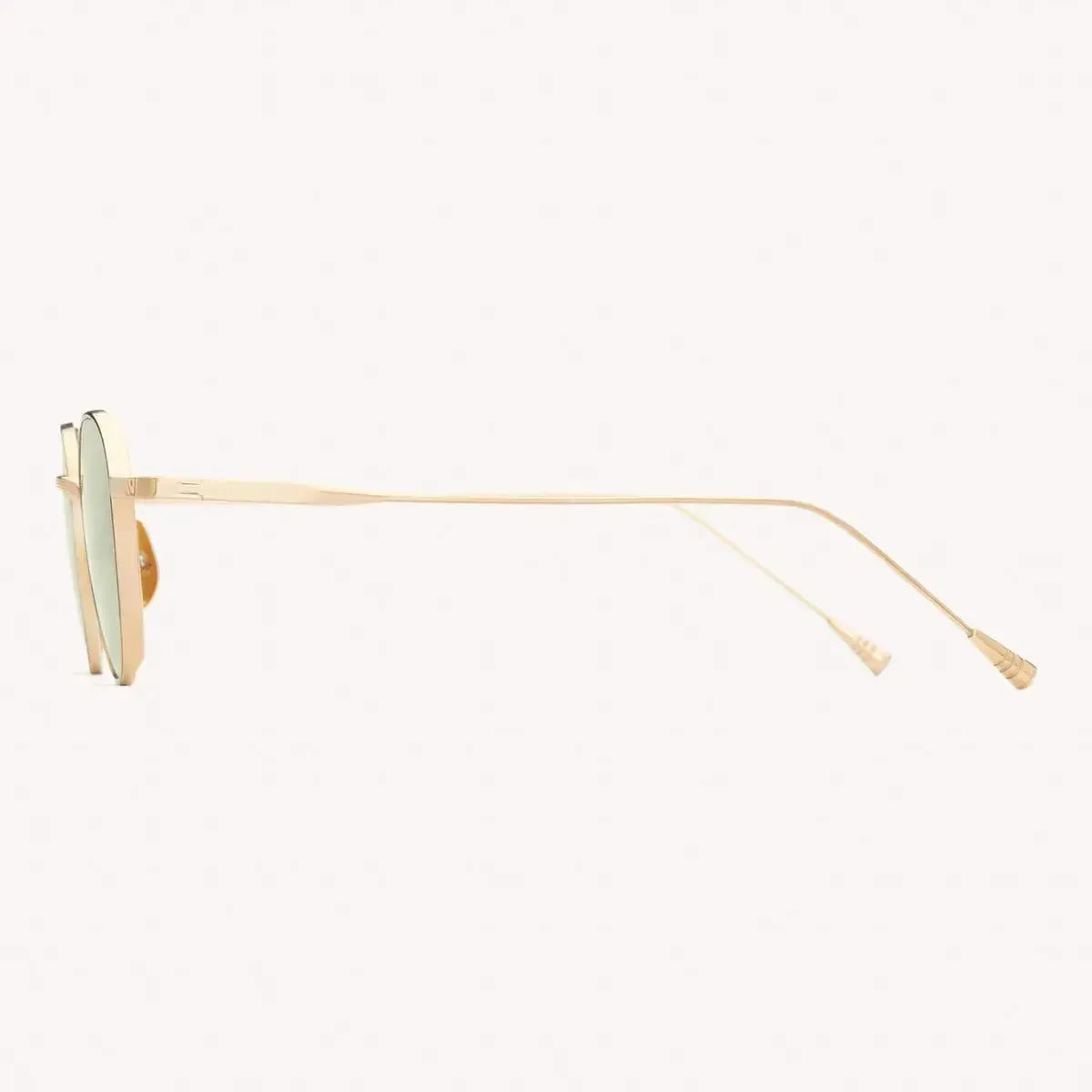Café Racer - 14K GOLD/GREEN G13-Round Frame Sunglasses-LUNETTERIE GÉNÉRALE- Pointure.AE