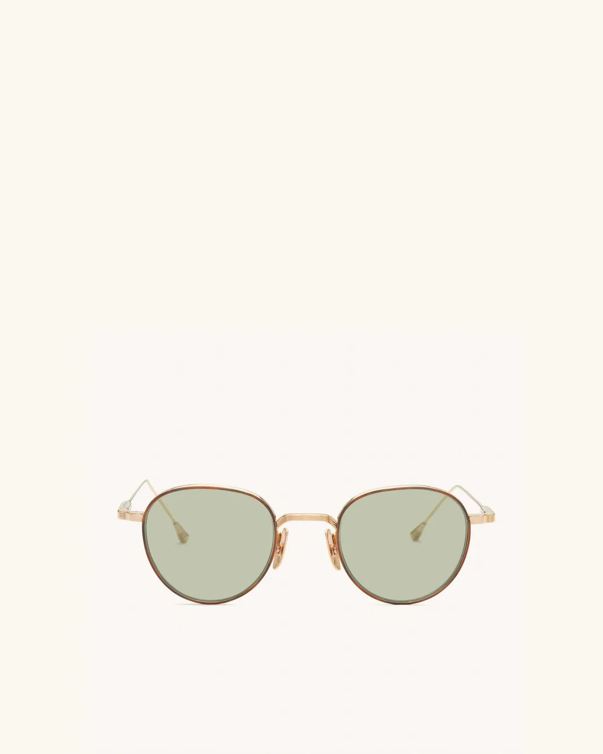 Café Racer - 14K GOLD/GREEN G13-Round Frame Sunglasses-LUNETTERIE GÉNÉRALE- Pointure.AE