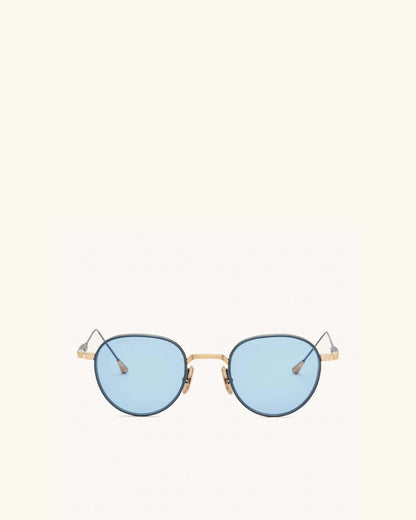 Café Racer - 18K GOLD & BLUE/BLUE-Round Frame Sunglasses-LUNETTERIE GÉNÉRALE- Pointure.AE