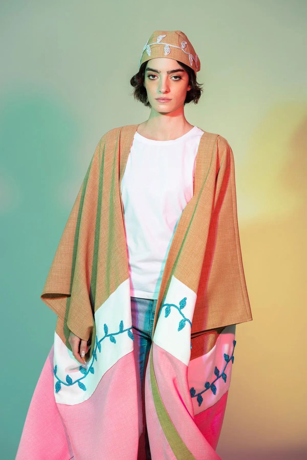 COLORED LEAF ABAYA-Abayas-STEFFY- Pointure.AE