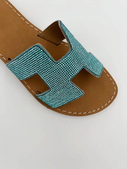 CRYSTAL EMBELISHED SLIPPER-Slippers-MAGA MILANO- Pointure.AE