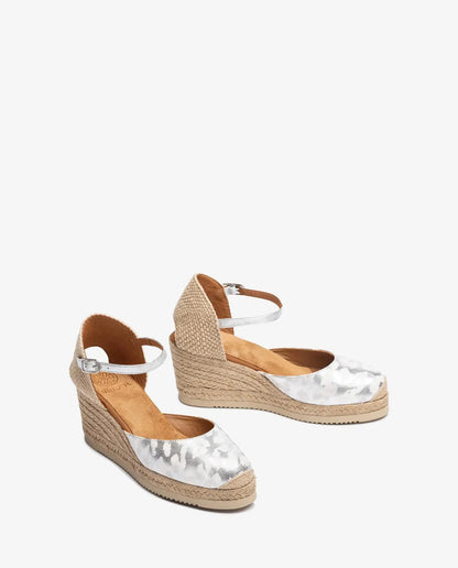 D'ORSAY ESPADRILLE MADE IN PRINTED LEATHER-Espadrilles-UNISA- Pointure.AE