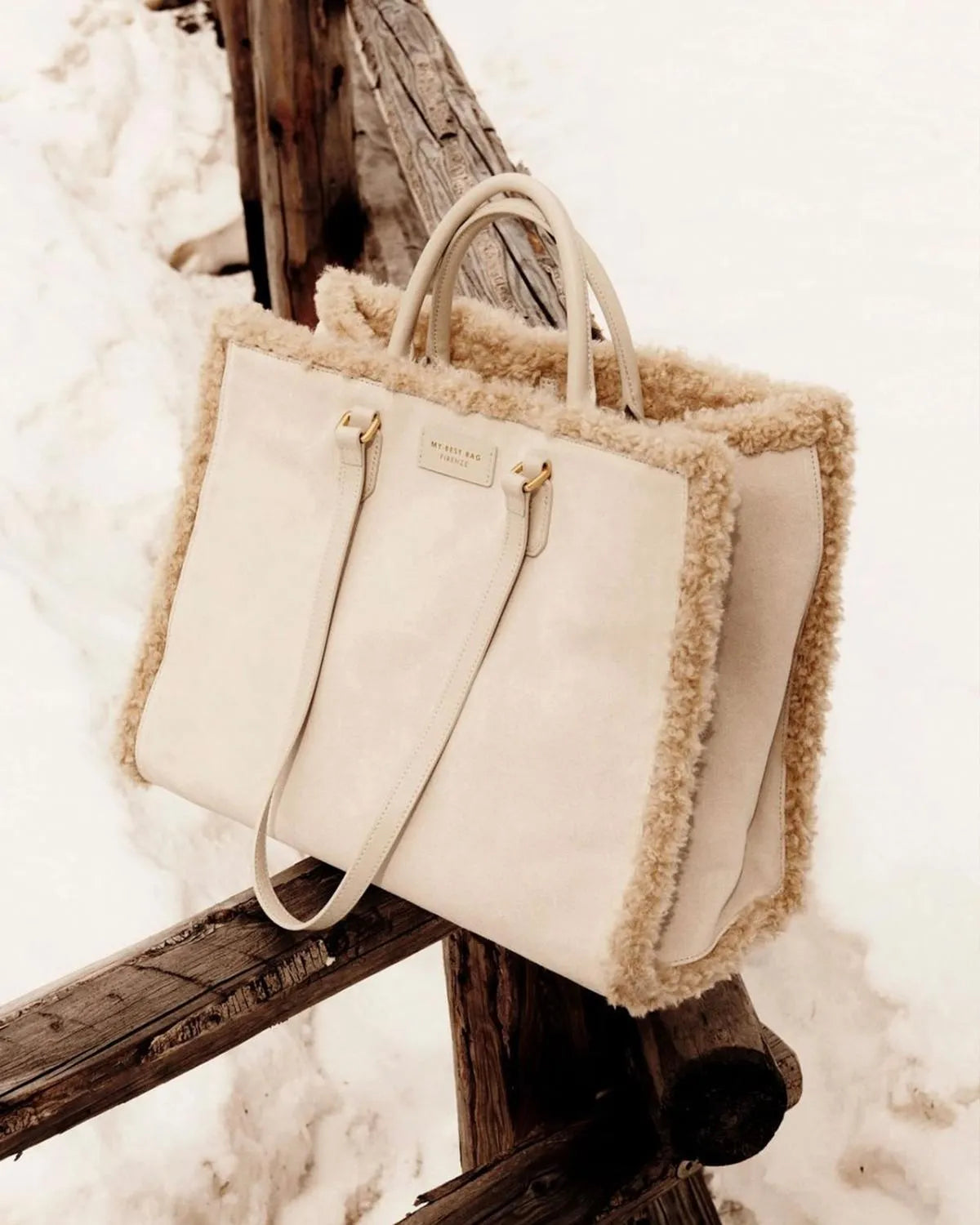 DOUBLE SIDED ATENA CORTINA - SNOW-Tote Bags-MY BEST BAG- Pointure.AE