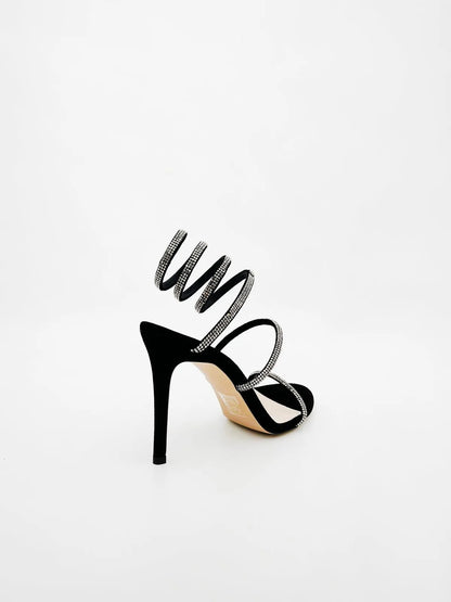 EMBELLISHED SANDALS IN BLACK-Sandals-TUCINO- Pointure.AE