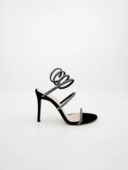 EMBELLISHED SANDALS IN BLACK-Sandals-TUCINO- Pointure.AE