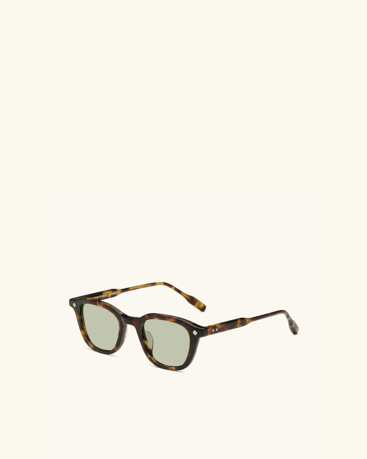 Enigma - MEDIUM TORTOISE & 14K GOLD/GREEN-Square Frame Sunglasses-LUNETTERIE GÉNÉRALE- Pointure.AE