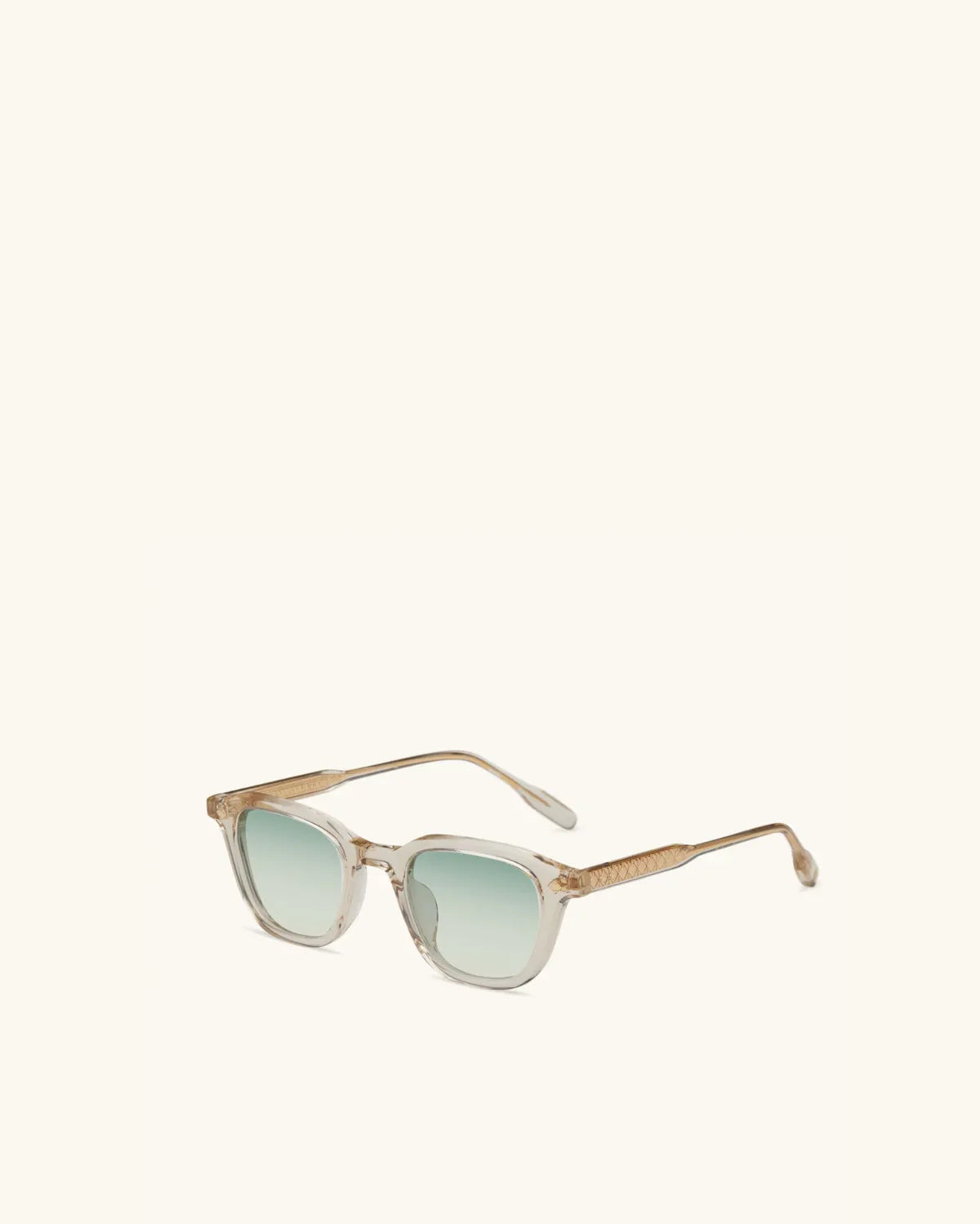 Enigma - SMOKED CRYSTAL & 18K GOLD/GRADIENT BLUE-GREEN-Square Frame Sunglasses-LUNETTERIE GÉNÉRALE- Pointure.AE