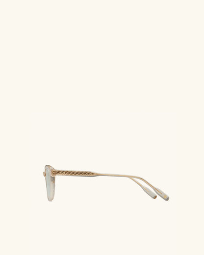 Enigma - SMOKED CRYSTAL & 18K GOLD/GRADIENT BLUE-GREEN-Square Frame Sunglasses-LUNETTERIE GÉNÉRALE- Pointure.AE