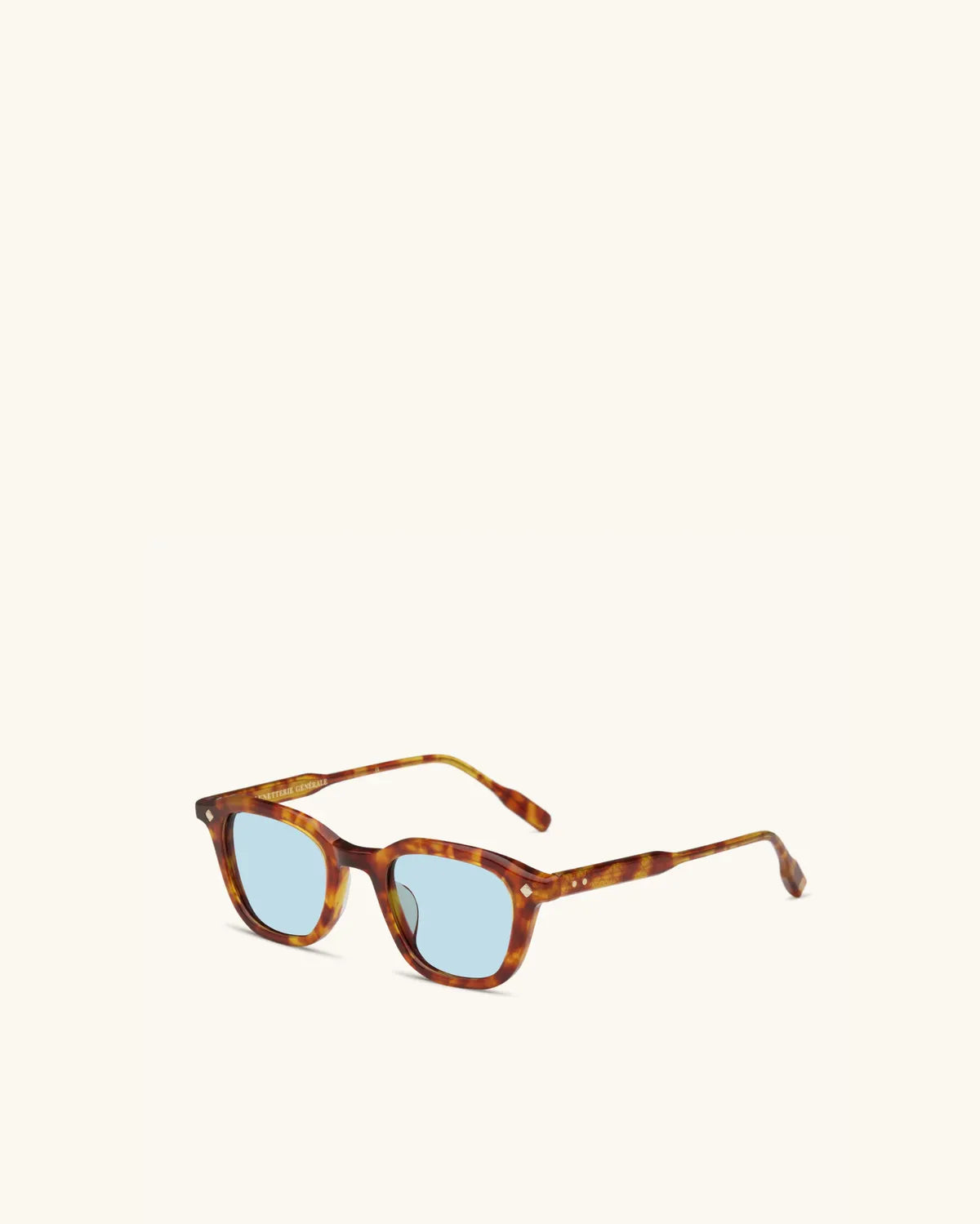 Enigma - VINTAGE HAVANA & 14K GOLD/BLUE-Square Frame Sunglasses-LUNETTERIE GÉNÉRALE- Pointure.AE
