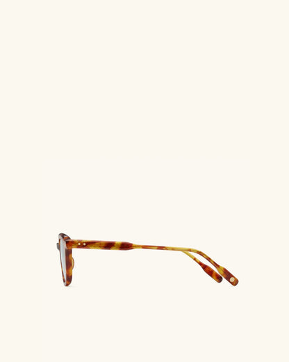 Enigma - VINTAGE HAVANA & 14K GOLD/BLUE-Square Frame Sunglasses-LUNETTERIE GÉNÉRALE- Pointure.AE