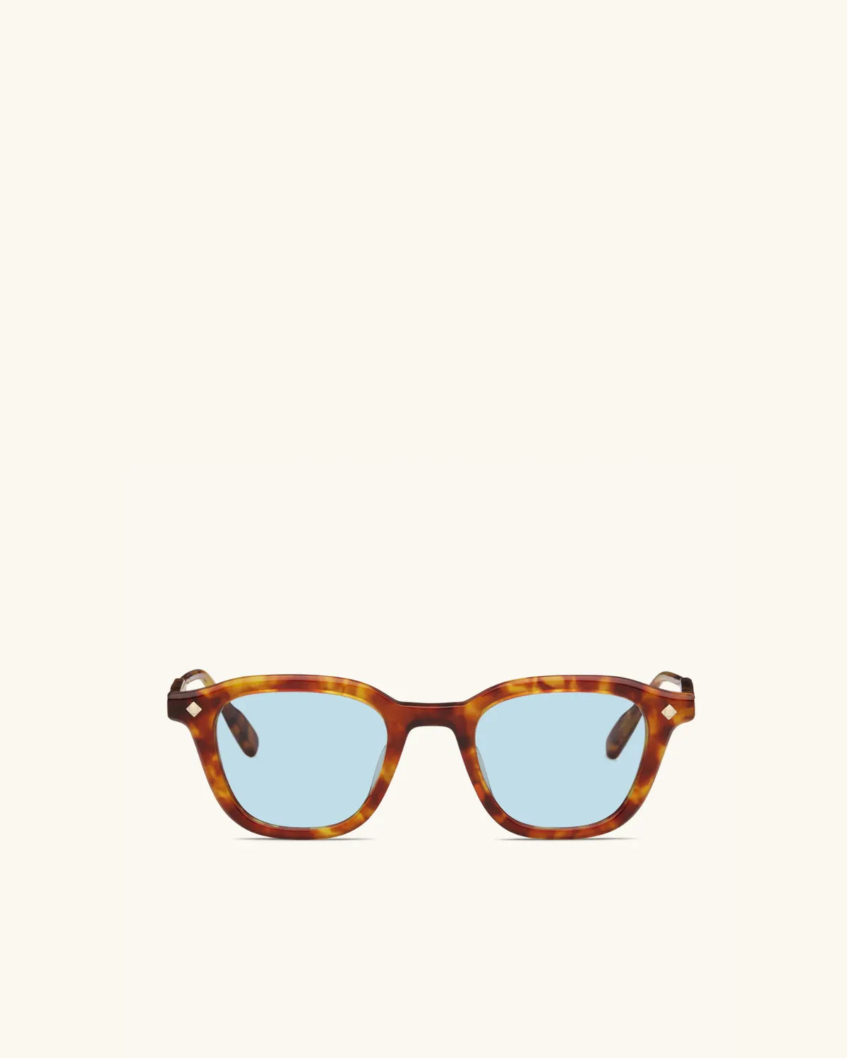 Enigma - VINTAGE HAVANA & 14K GOLD/BLUE-Square Frame Sunglasses-LUNETTERIE GÉNÉRALE- Pointure.AE