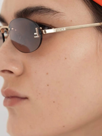 FIRST OVAL SUNGLASSES-Oval Frame Sunglasses-FENDI- Pointure.AE