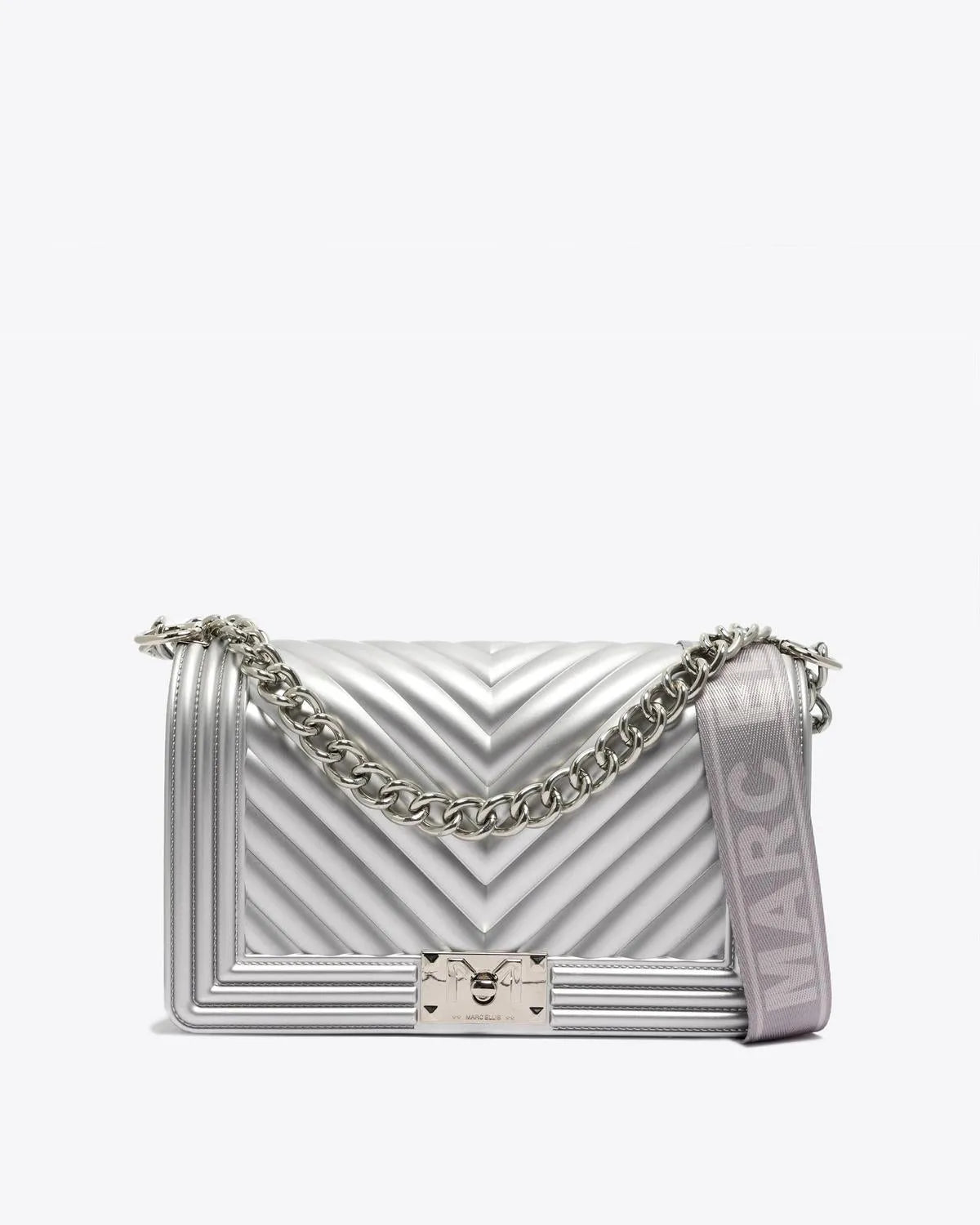 FLAT M IN SILVER-Cross-Body Bags-MARC ELLIS- Pointure.AE