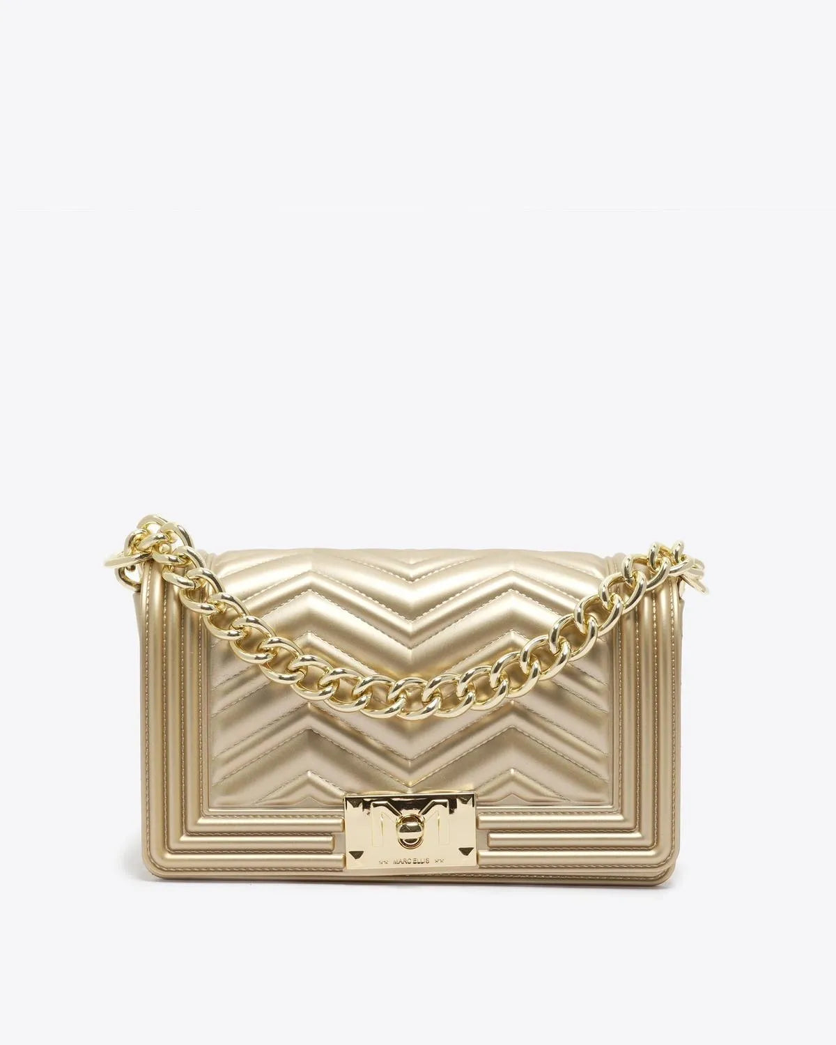 FLAT S MANHATTAN IN GOLD-Cross-Body Bags-MARC ELLIS- Pointure.AE