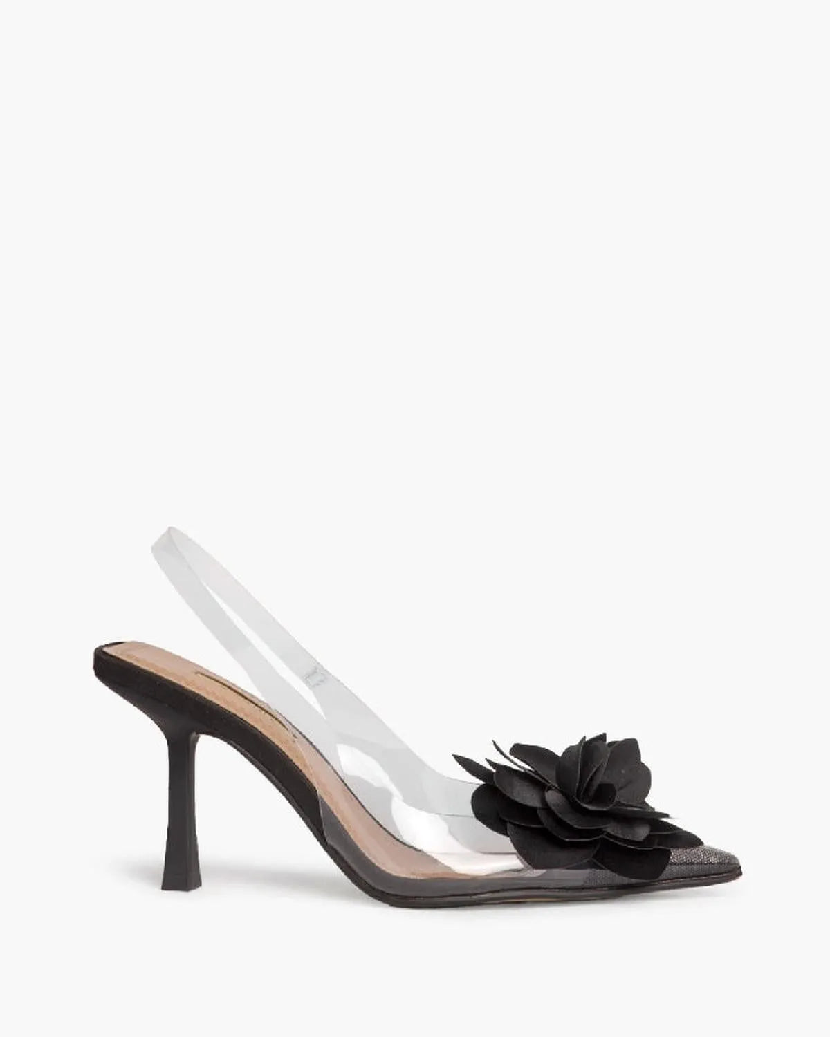 FLOWER DETAIL SLINGBACK IN BLACK-Sling Backs-CORINA- Pointure.AE