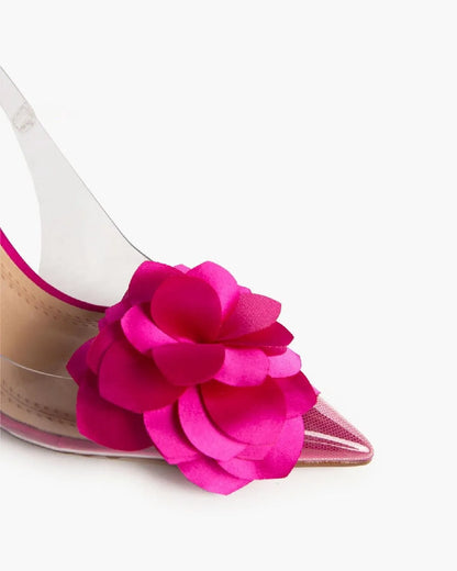 FLOWER DETAIL SLINGBACK IN FUXIA-Sling Backs-CORINA- Pointure.AE