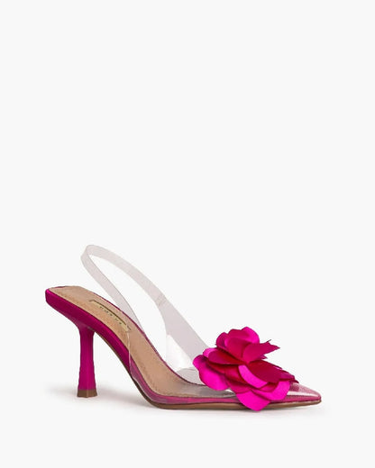 FLOWER DETAIL SLINGBACK IN FUXIA-Sling Backs-CORINA- Pointure.AE