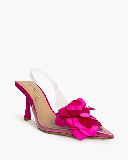 FLOWER DETAIL SLINGBACK IN FUXIA-Sling Backs-CORINA- Pointure.AE