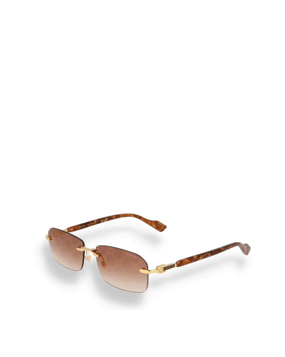 GG MONOGRAM RIMLESS RECTANGULAR SUNGLASSES-Rectangular Frame Sunglasses-GUCCI EYEWEAR- Pointure.AE