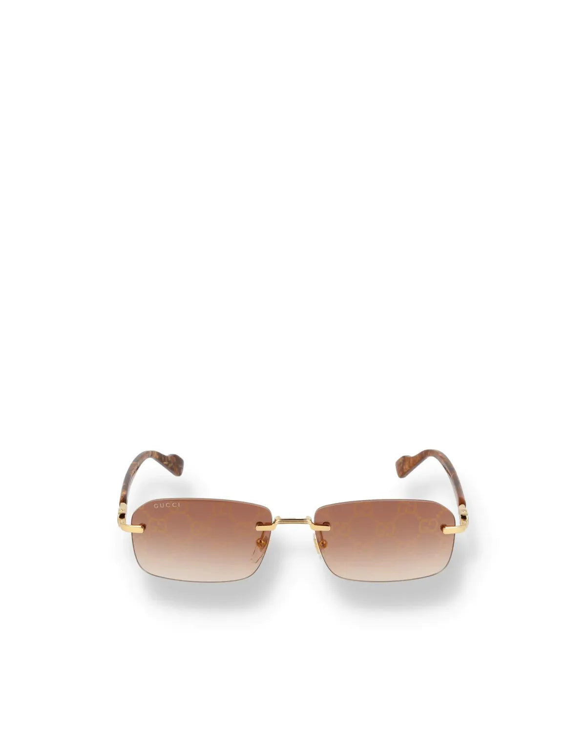 GG MONOGRAM RIMLESS RECTANGULAR SUNGLASSES-Rectangular Frame Sunglasses-GUCCI EYEWEAR- Pointure.AE
