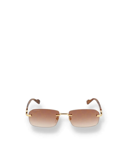 GG MONOGRAM RIMLESS RECTANGULAR SUNGLASSES-Rectangular Frame Sunglasses-GUCCI EYEWEAR- Pointure.AE
