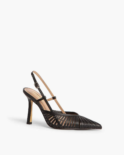 HIGH HEEL SLING BACK IN BLACK-Sling Backs-CORINA- Pointure.AE