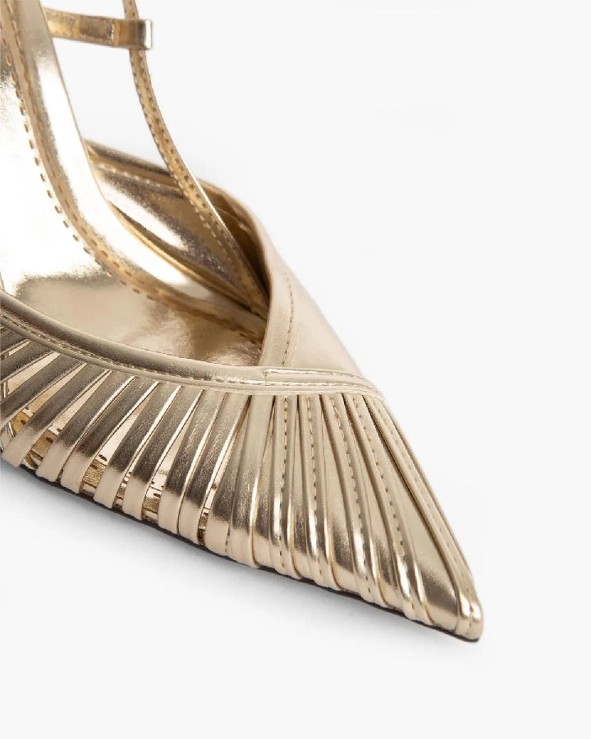 HIGH HEEL SLING BACK IN GOLD-Sling Backs-CORINA- Pointure.AE