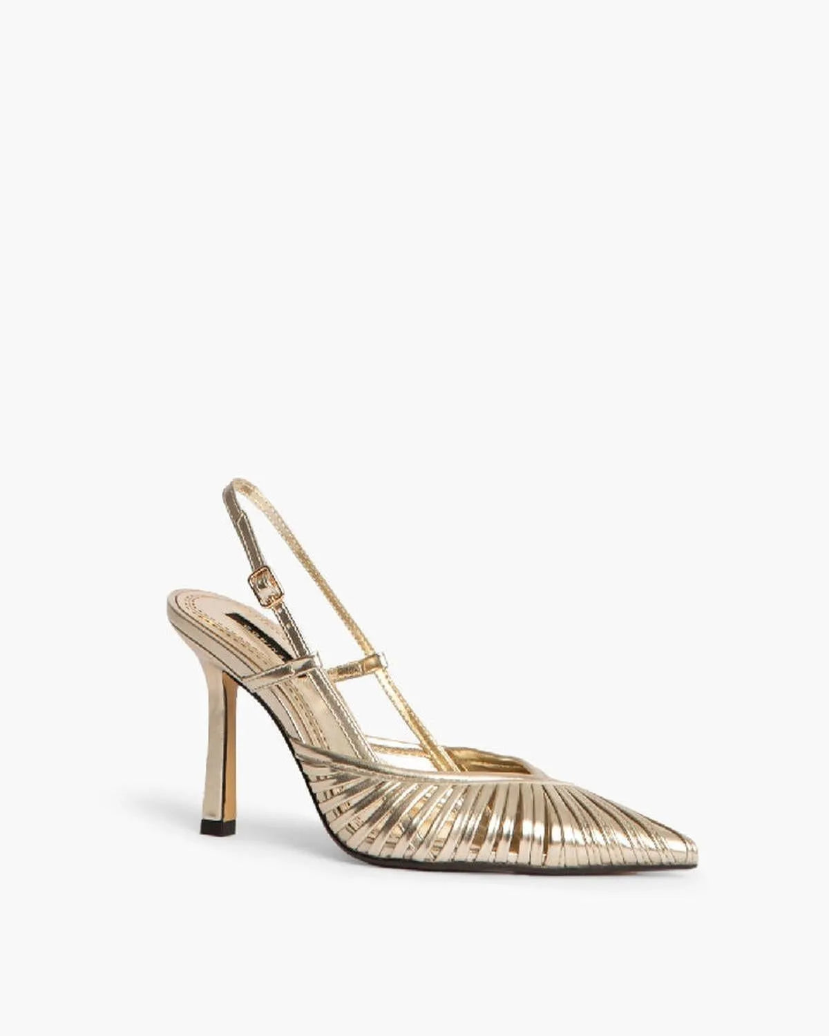 HIGH HEEL SLING BACK IN GOLD-Sling Backs-CORINA- Pointure.AE