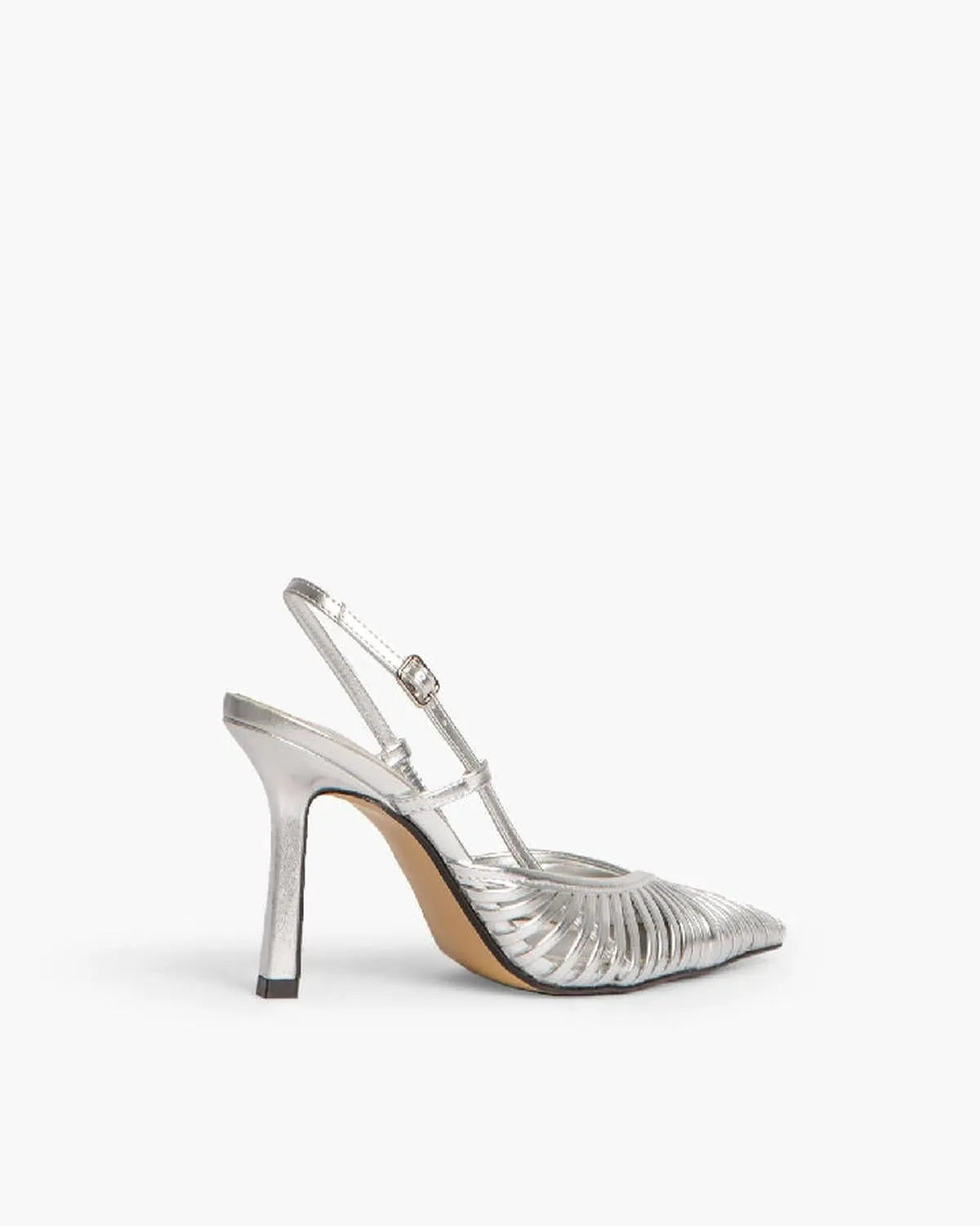HIGH HEEL SLING BACK IN SILVER-Sling Backs-CORINA- Pointure.AE