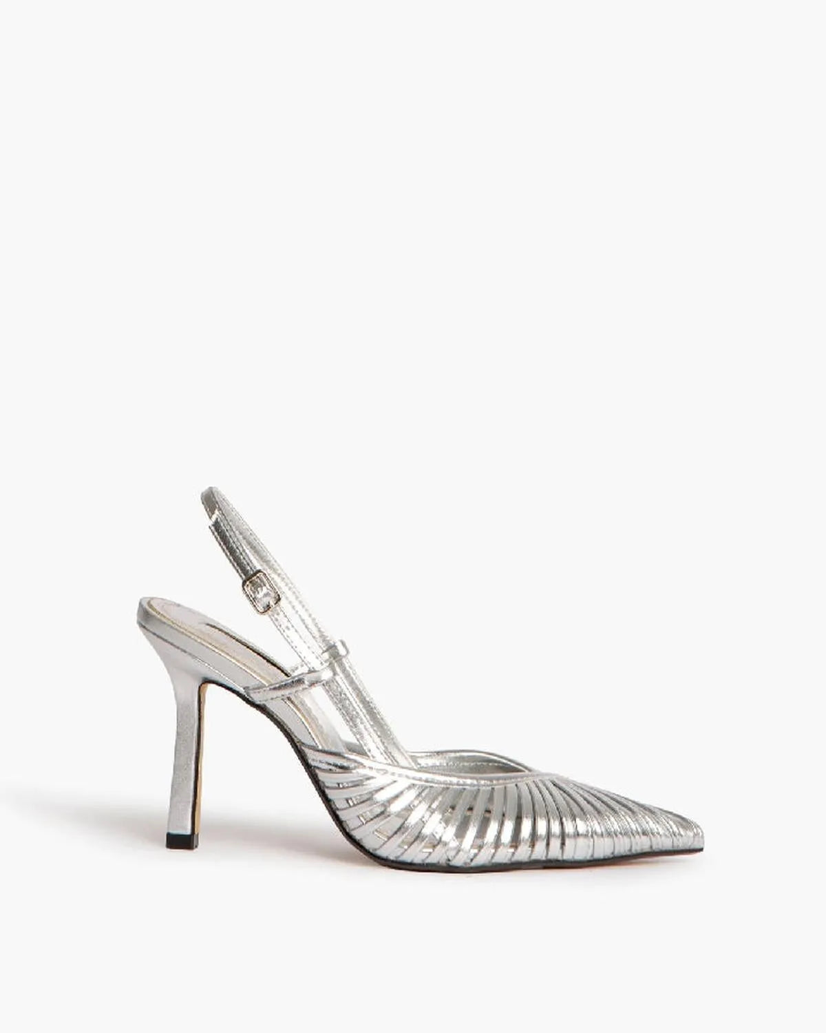 HIGH HEEL SLING BACK IN SILVER-Sling Backs-CORINA- Pointure.AE