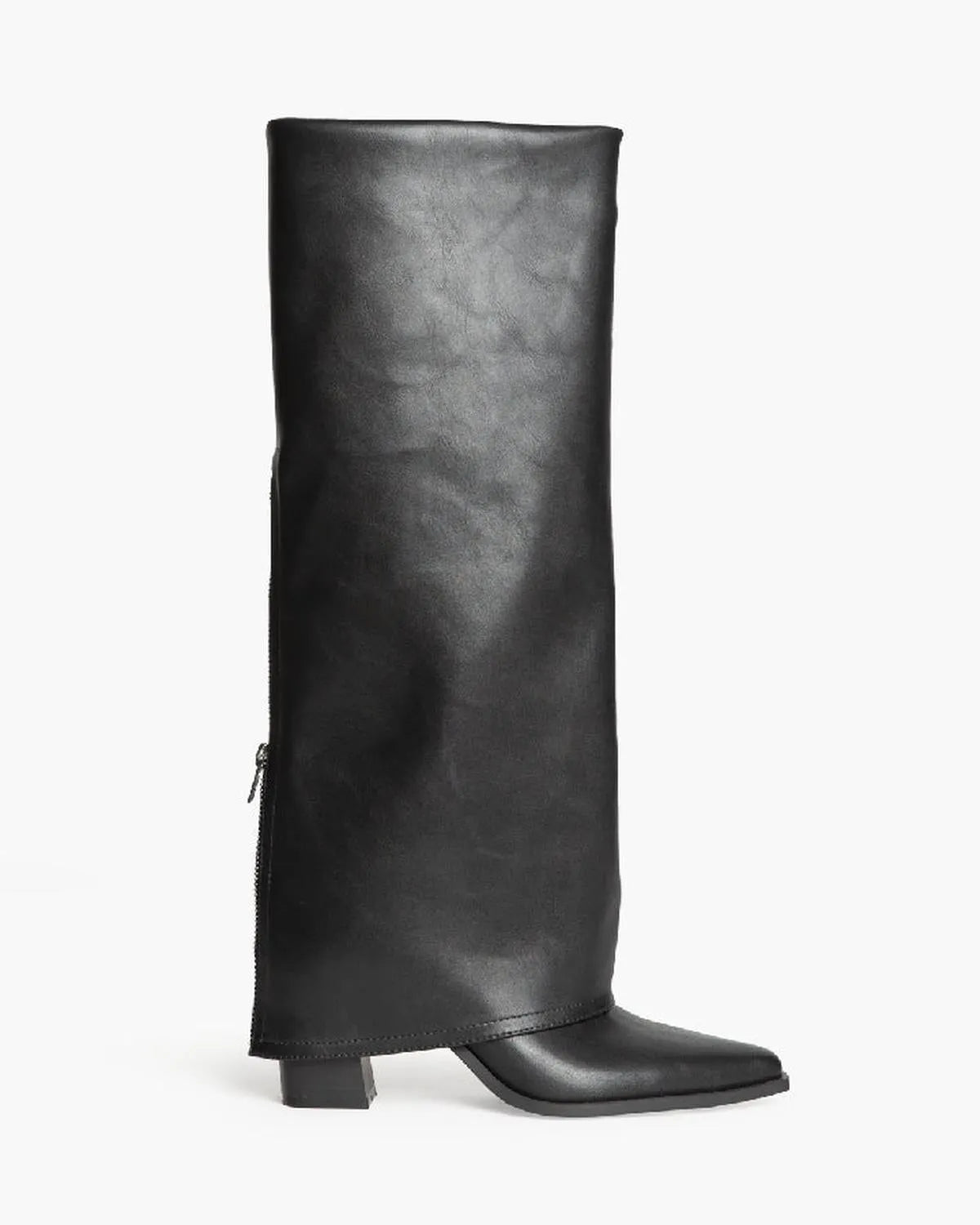 HIGH KNEE FOLD OVER WESTERN BOOTS-Boots-CORINA- Pointure.AE