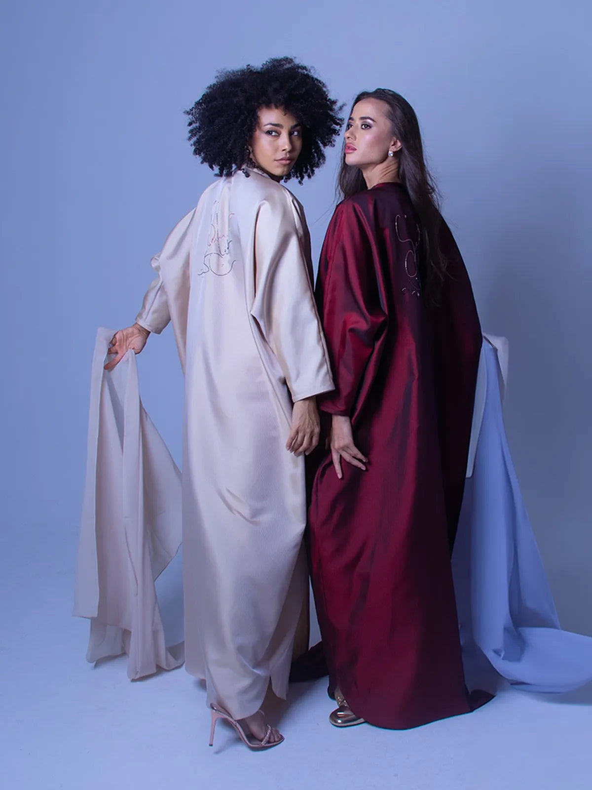 Jacquard Oversized Abaya in Red-Abayas-KURUNKOO- Pointure.AE