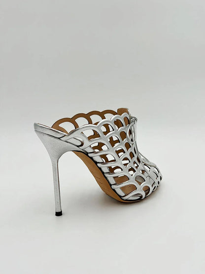 LASER CUT LEATHER MULE-Mules-SERGIO ROSSI- Pointure.AE