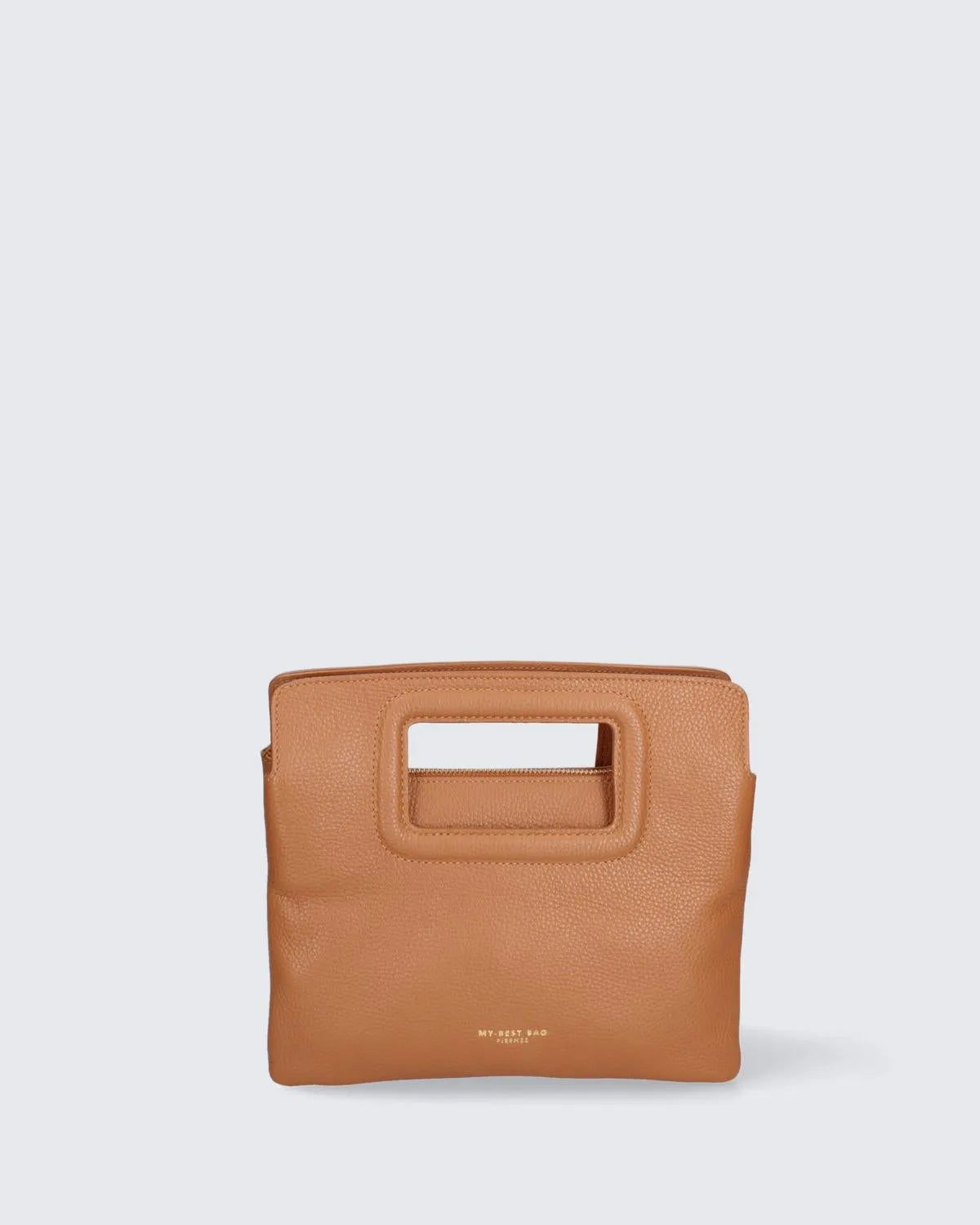 LEATHER HANDBAG IN BROWN-Top Handle Bags-MY BEST BAG- Pointure.AE