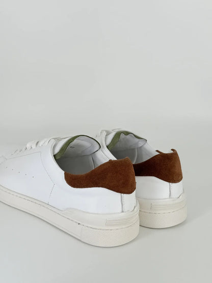 LEATHER WHITE SNEAKER-Sneakers-BELTRAMI OSVALDO- Pointure.AE