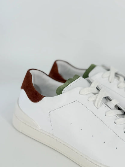 LEATHER WHITE SNEAKER-Sneakers-BELTRAMI OSVALDO- Pointure.AE